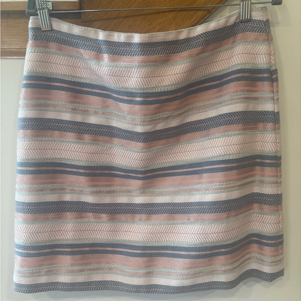 LOFT Pink and Blue Striped Mini Pencil Skirt - Women’s Size 12